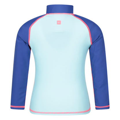 Pale Blue - Back - Mountain Warehouse Childrens-Kids Long-Sleeved Rash Top