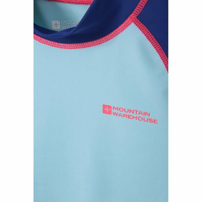 Mint - Pack Shot - Mountain Warehouse Childrens-Kids Long-Sleeved Rash Top