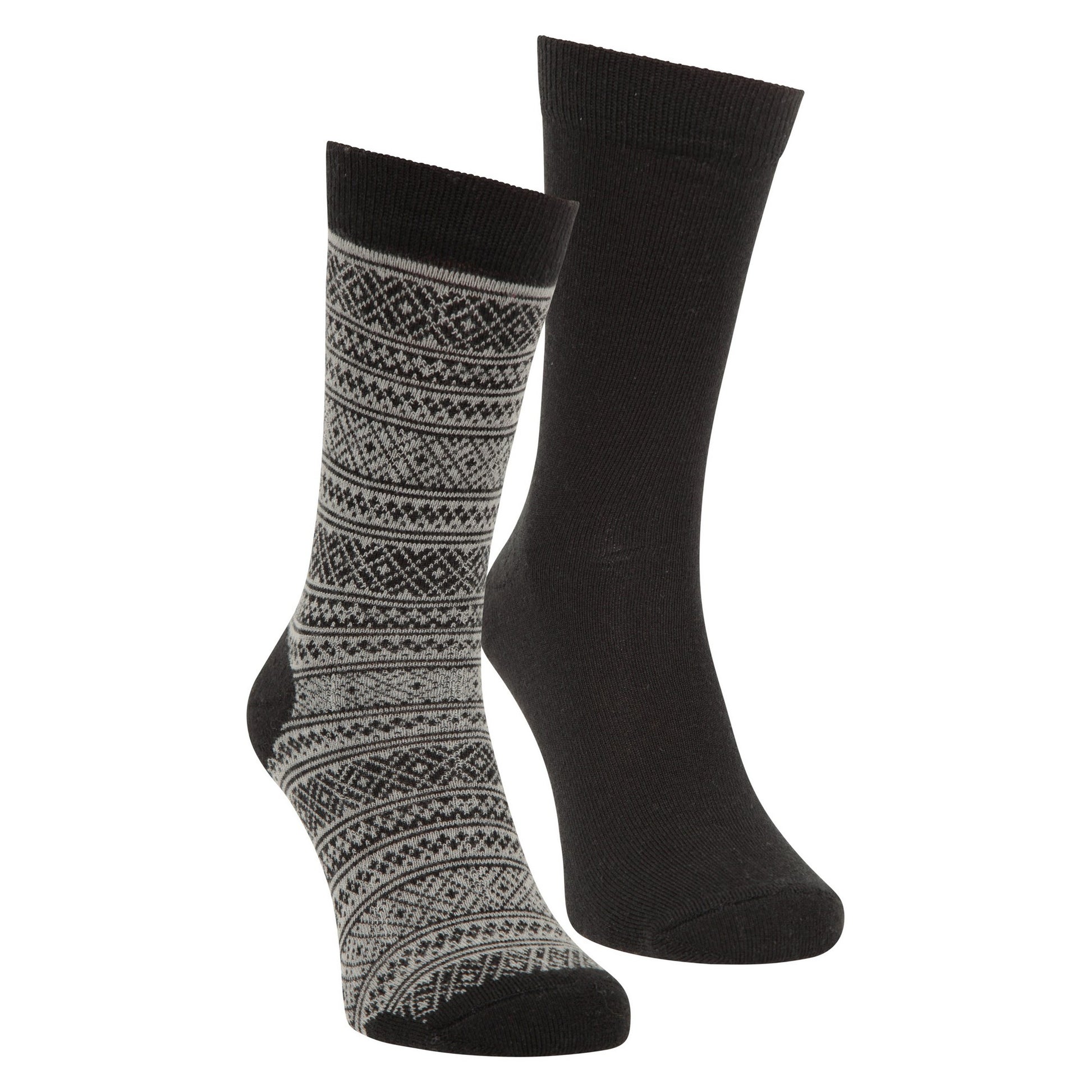 Grey - Front - Mountain Warehouse Women Patterned Merino Wool Socks (Pack Of 2)