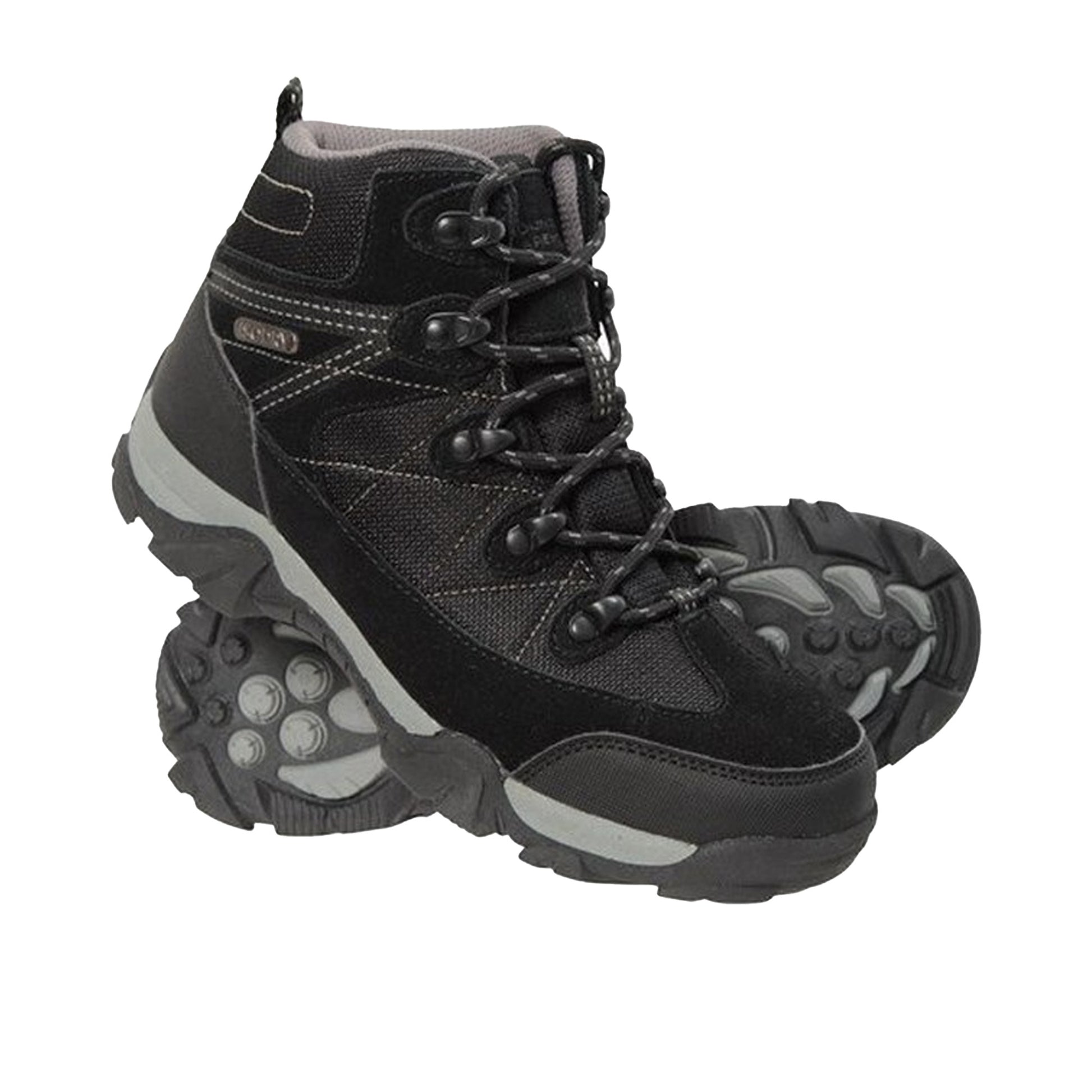 Black - Pack Shot - Mountain Warehouse Childrens-Kids Trail Suede Walking Boots