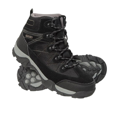Black - Pack Shot - Mountain Warehouse Childrens-Kids Trail Suede Walking Boots