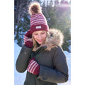Dark Pink - Front - Mountain Warehouse Womens-Ladies Fair Isle Pom Pom Beanie