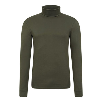 Khaki Green - Front - Mountain Warehouse Mens Meribel Cotton Thermal Top