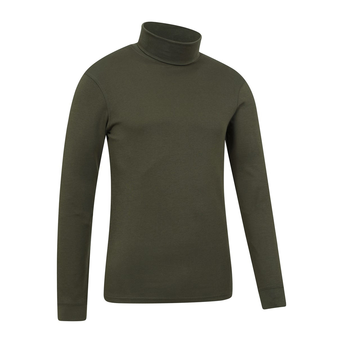 Khaki Green - Side - Mountain Warehouse Mens Meribel Cotton Thermal Top