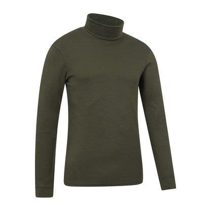 Khaki Green - Side - Mountain Warehouse Mens Meribel Cotton Thermal Top