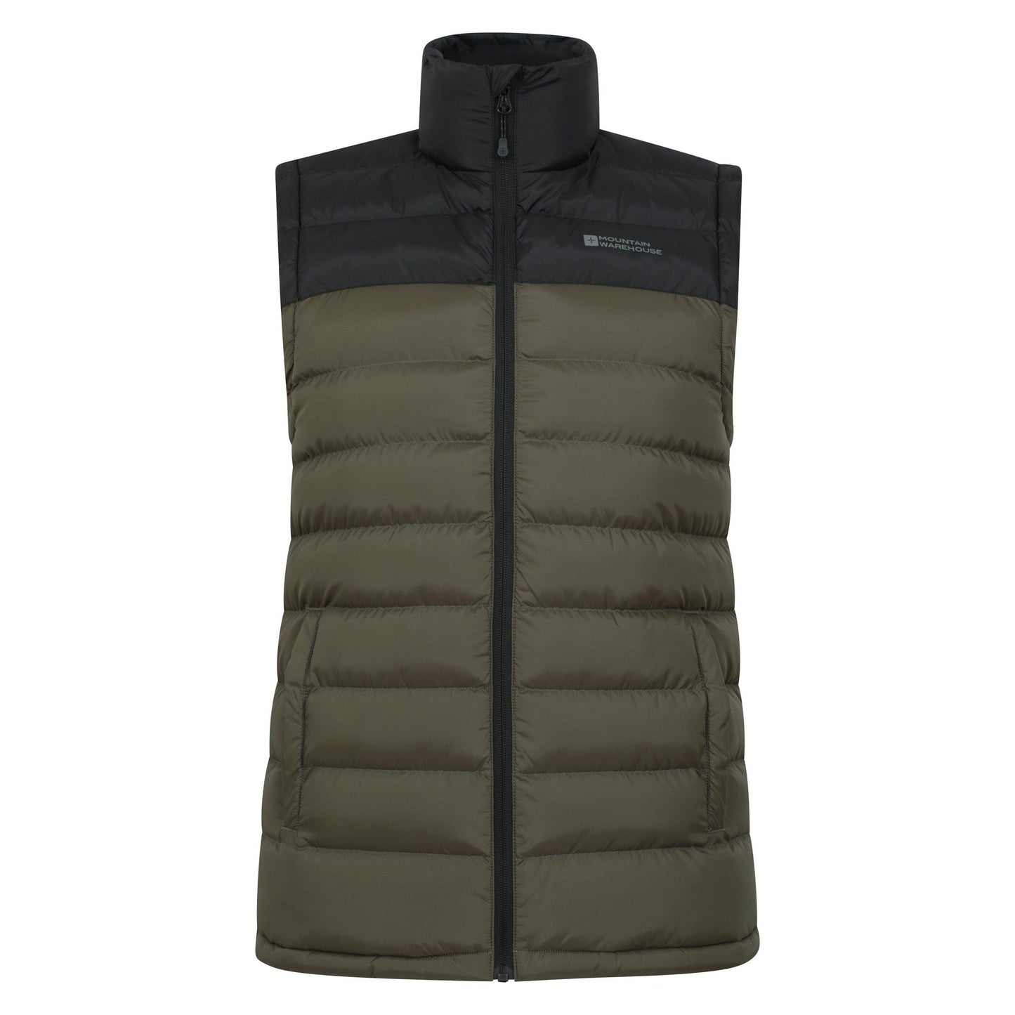 Khaki Green - Front - Mountain Warehouse Mens Seasons II Padded Gilet