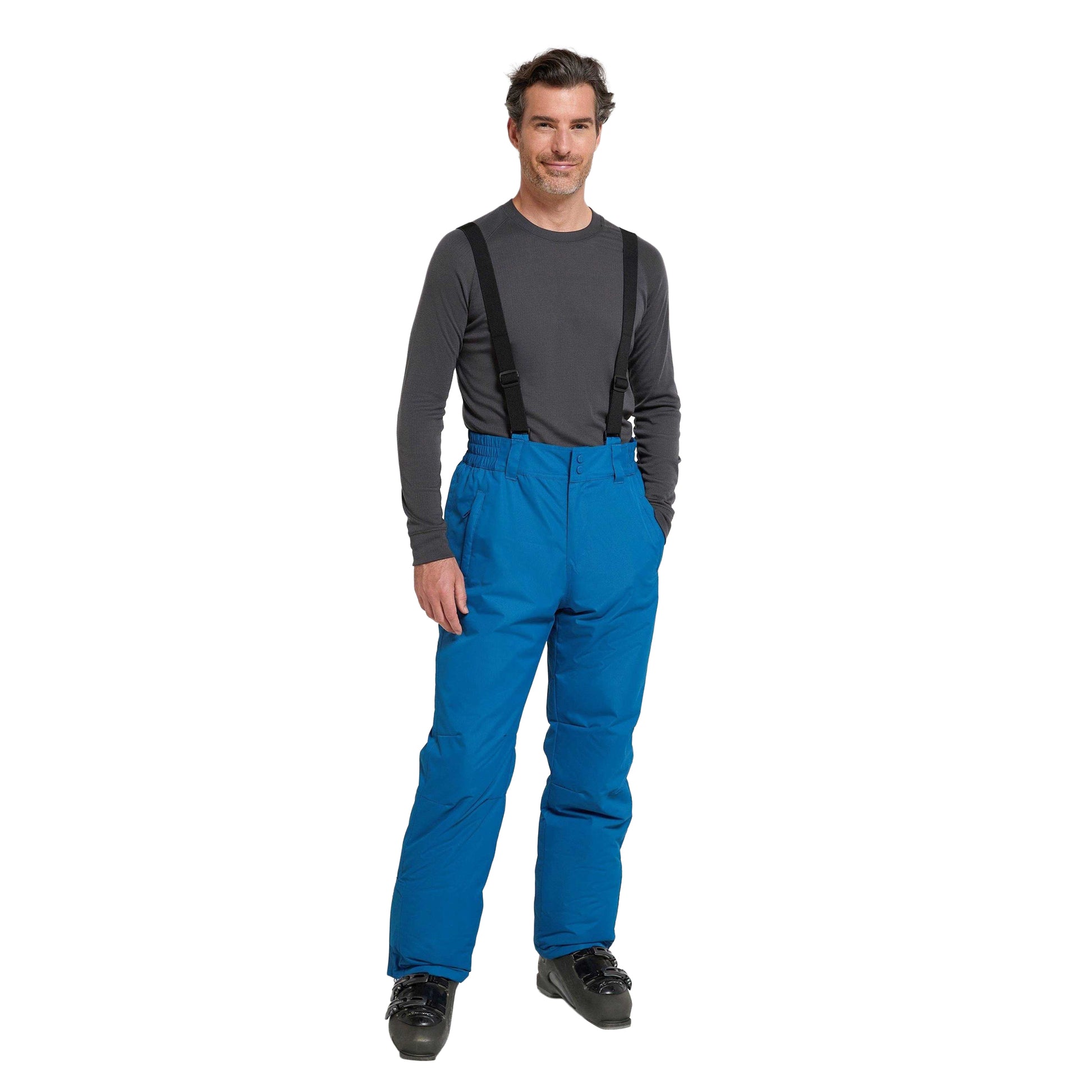 Blue - Pack Shot - Mountain Warehouse Mens Regular Dusk II Ski Trousers