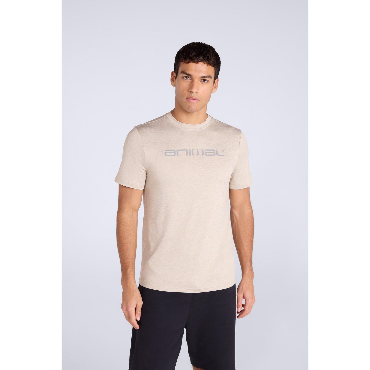 Beige - Front - Animal Mens Latero Logo Swimming T-Shirt