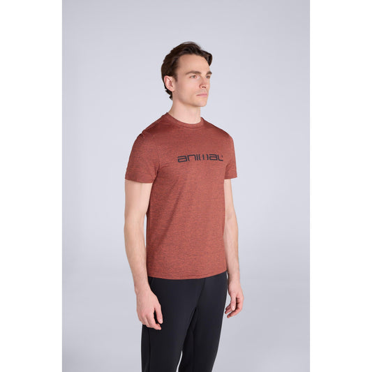 Rust - Front - Animal Mens Latero Logo Swimming T-Shirt