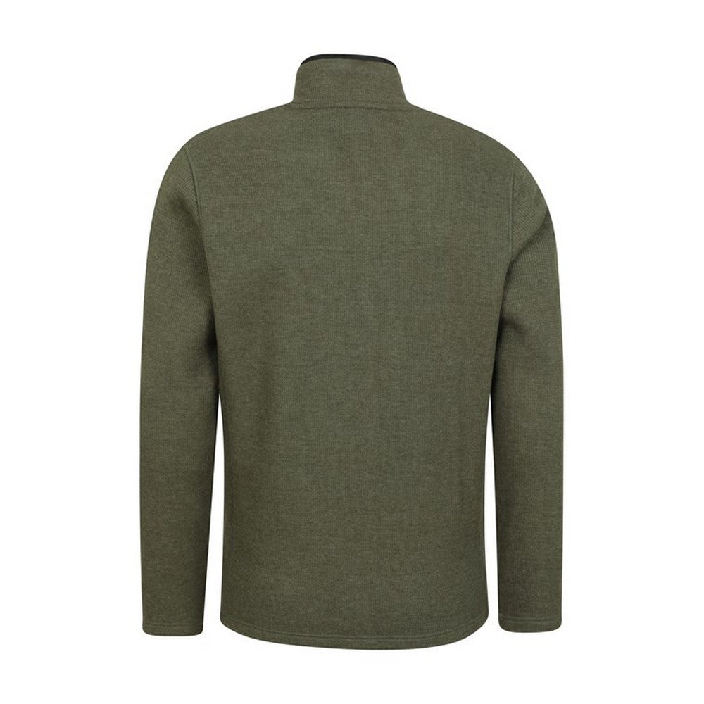 Dark Khaki - Back - Mountain Warehouse Mens Beta Contrast Zip Top