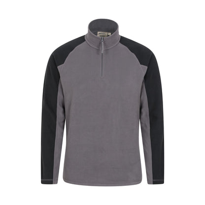 Dark Grey - Front - Mountain Warehouse Mens Ashbourne II Half Zip Fleece Top