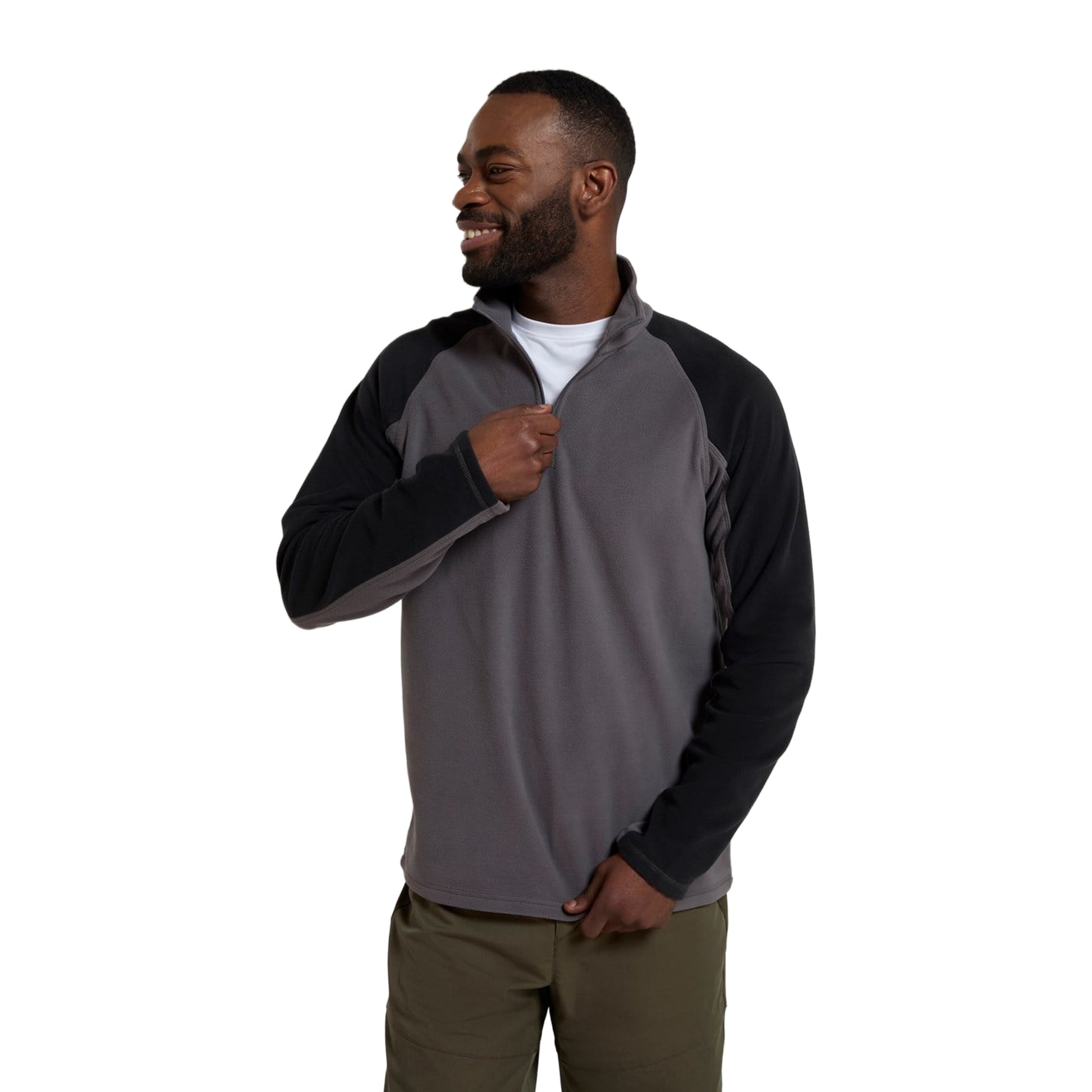 Dark Grey - Lifestyle - Mountain Warehouse Mens Ashbourne II Half Zip Fleece Top