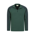 Khaki Green - Pack Shot - Mountain Warehouse Mens Ashbourne II Half Zip Fleece Top