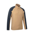 Tan - Side - Mountain Warehouse Mens Ashbourne II Half Zip Fleece Top