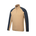 Tan - Lifestyle - Mountain Warehouse Mens Ashbourne II Half Zip Fleece Top