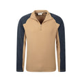 Tan - Pack Shot - Mountain Warehouse Mens Ashbourne II Half Zip Fleece Top