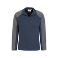 Dark Blue - Pack Shot - Mountain Warehouse Mens Ashbourne II Half Zip Fleece Top