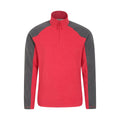 Dark Red - Front - Mountain Warehouse Mens Ashbourne II Half Zip Fleece Top