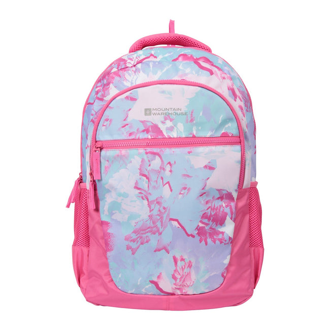 Pink-Blue - Front - Mountain Warehouse Childrens-Kids Printed 20L Backpack