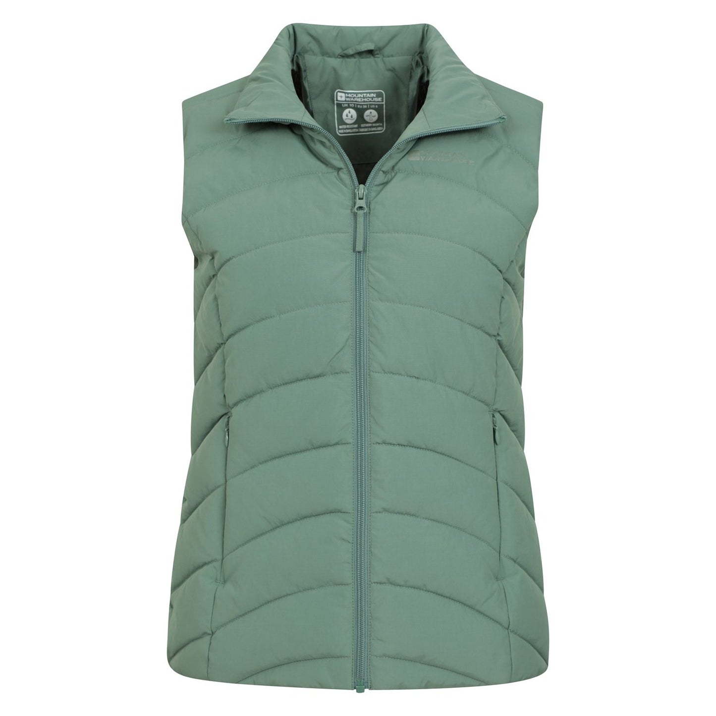 Dark Green - Pack Shot - Mountain Warehouse Womens-Ladies Opal Padded Gilet
