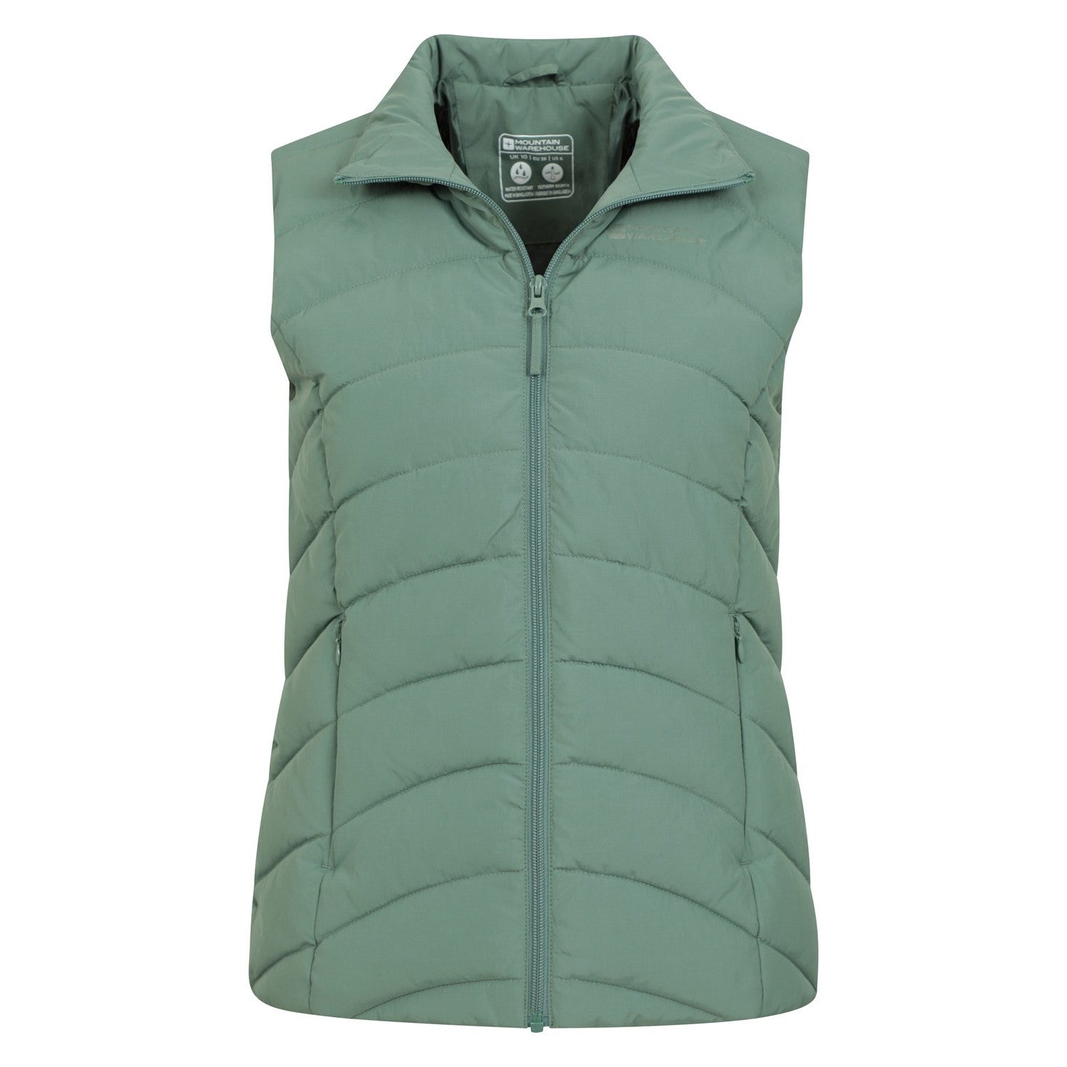 Dark Green - Pack Shot - Mountain Warehouse Womens-Ladies Opal Padded Gilet