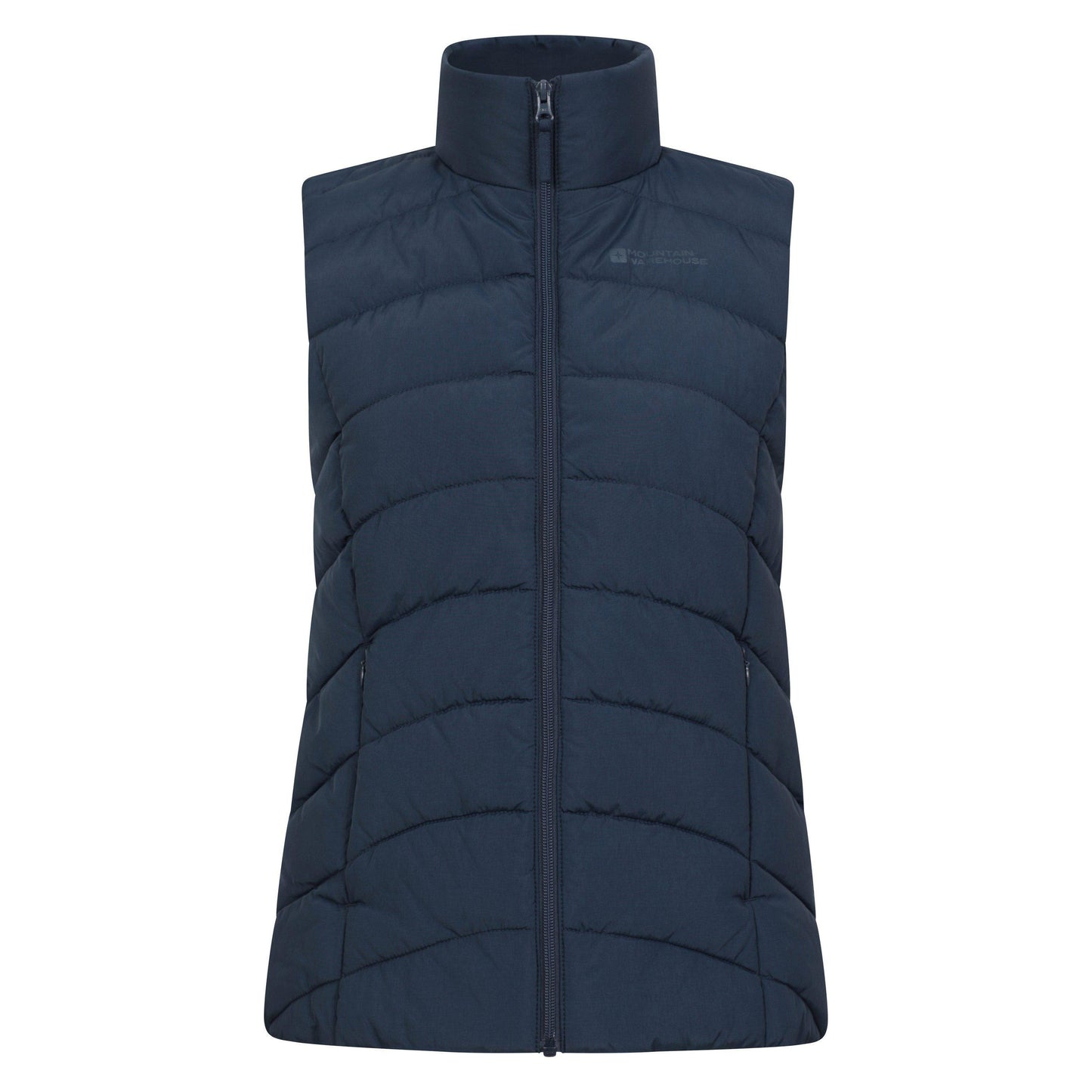 Navy - Front - Mountain Warehouse Womens-Ladies Opal Padded Gilet