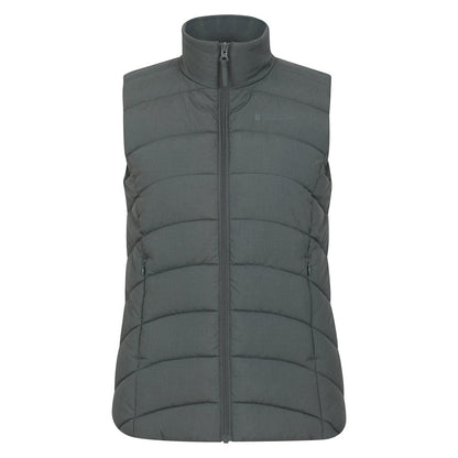 Dark Khaki - Front - Mountain Warehouse Womens-Ladies Opal Padded Gilet