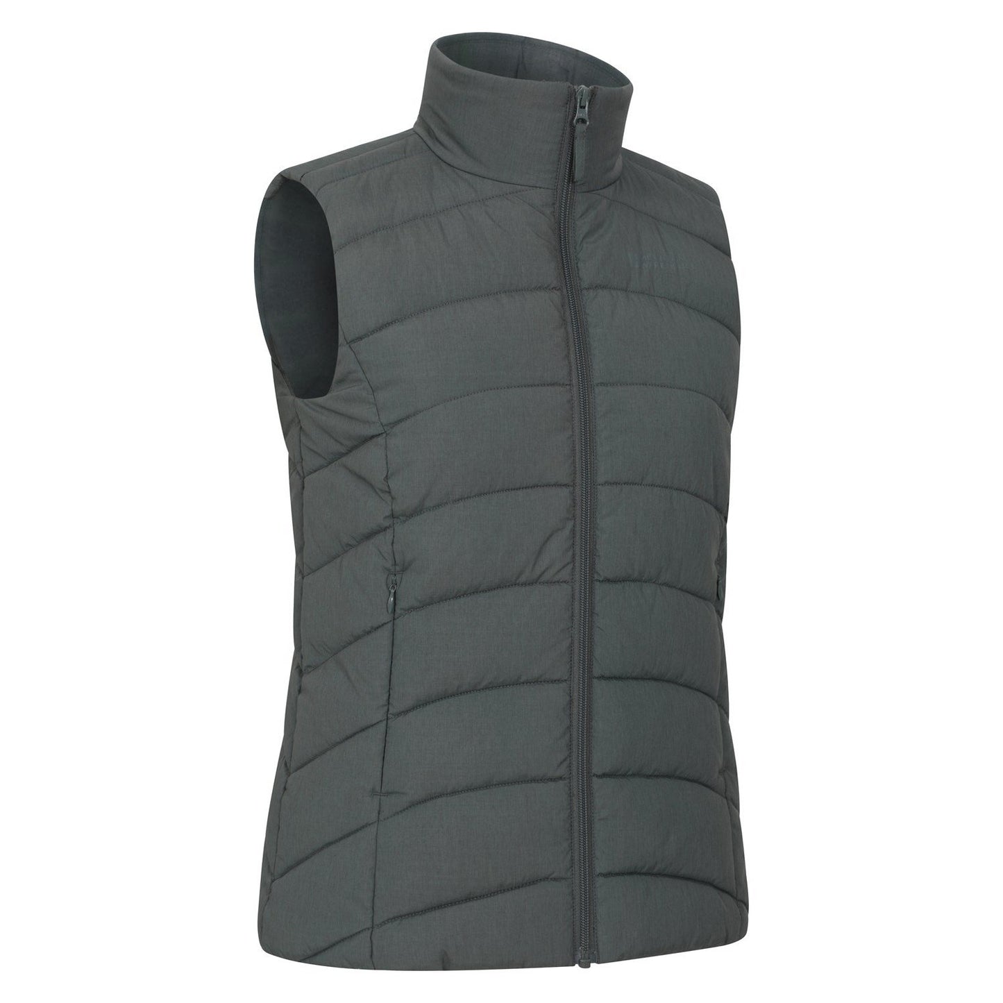 Dark Khaki - Side - Mountain Warehouse Womens-Ladies Opal Padded Gilet