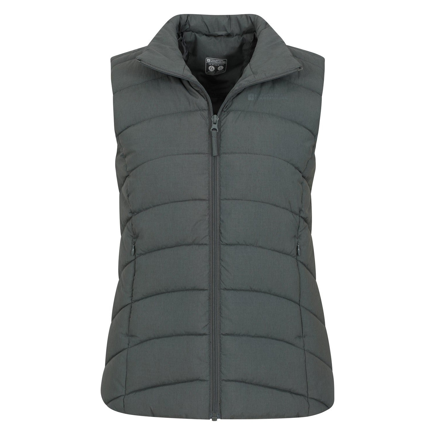 Dark Khaki - Pack Shot - Mountain Warehouse Womens-Ladies Opal Padded Gilet