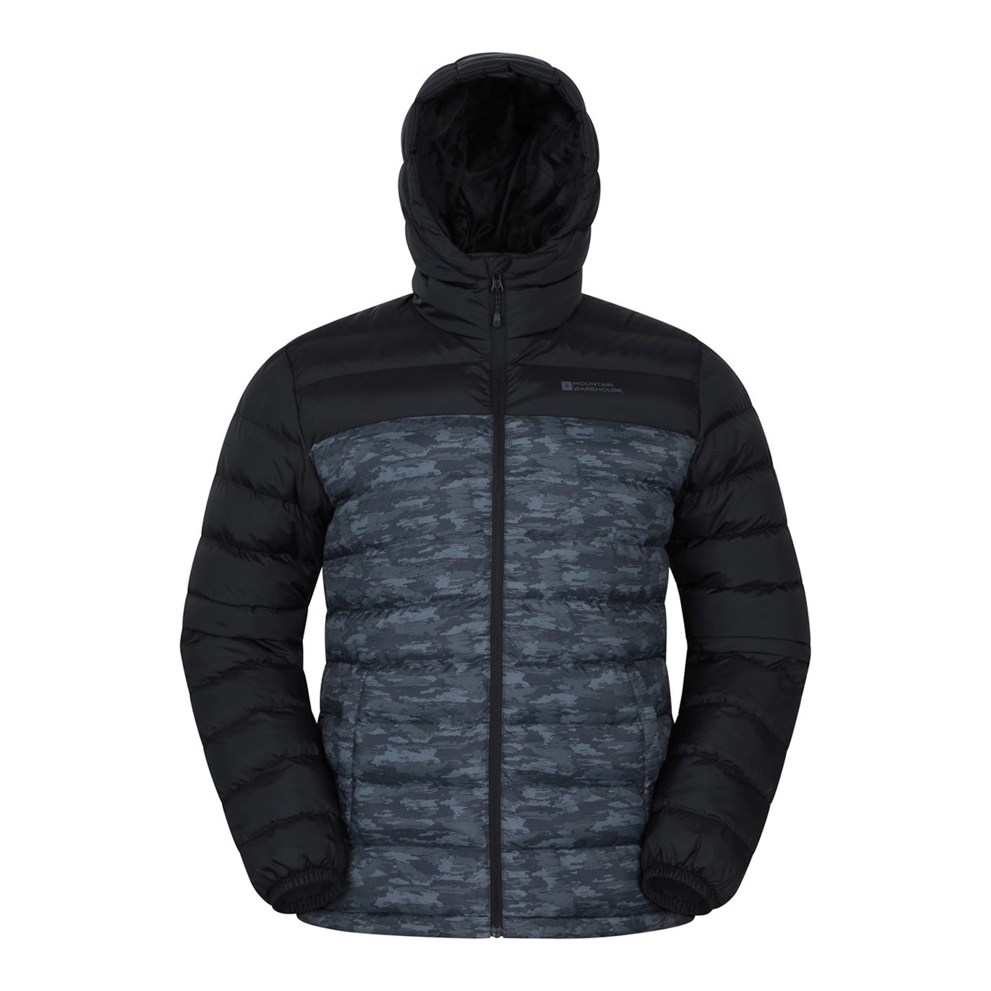 Monochrome - Front - Mountain Warehouse Mens Seasons II Camo Padded Jacket