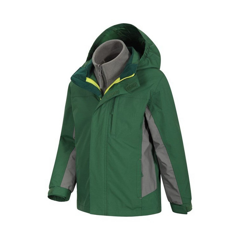 Khaki - Close up - Mountain Warehouse Childrens-Kids Cannonball 3 in 1 Waterproof Jacket