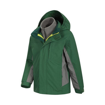 Khaki - Close up - Mountain Warehouse Childrens-Kids Cannonball 3 in 1 Waterproof Jacket