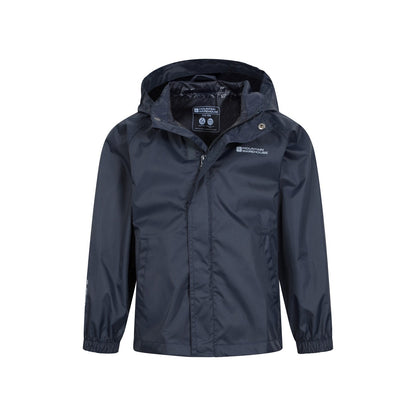 Dark Blue - Pack Shot - Mountain Warehouse Childrens-Kids Pakka II Waterproof Jacket