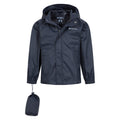 Dark Blue - Close up - Mountain Warehouse Childrens-Kids Pakka II Waterproof Jacket