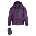 Dark Purple - Close up - Mountain Warehouse Childrens-Kids Pakka II Waterproof Jacket