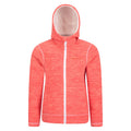 Fiery Coral - Front - Mountain Warehouse Childrens-Kids Snowdonia II Borg Lined Full Zip Hoodie