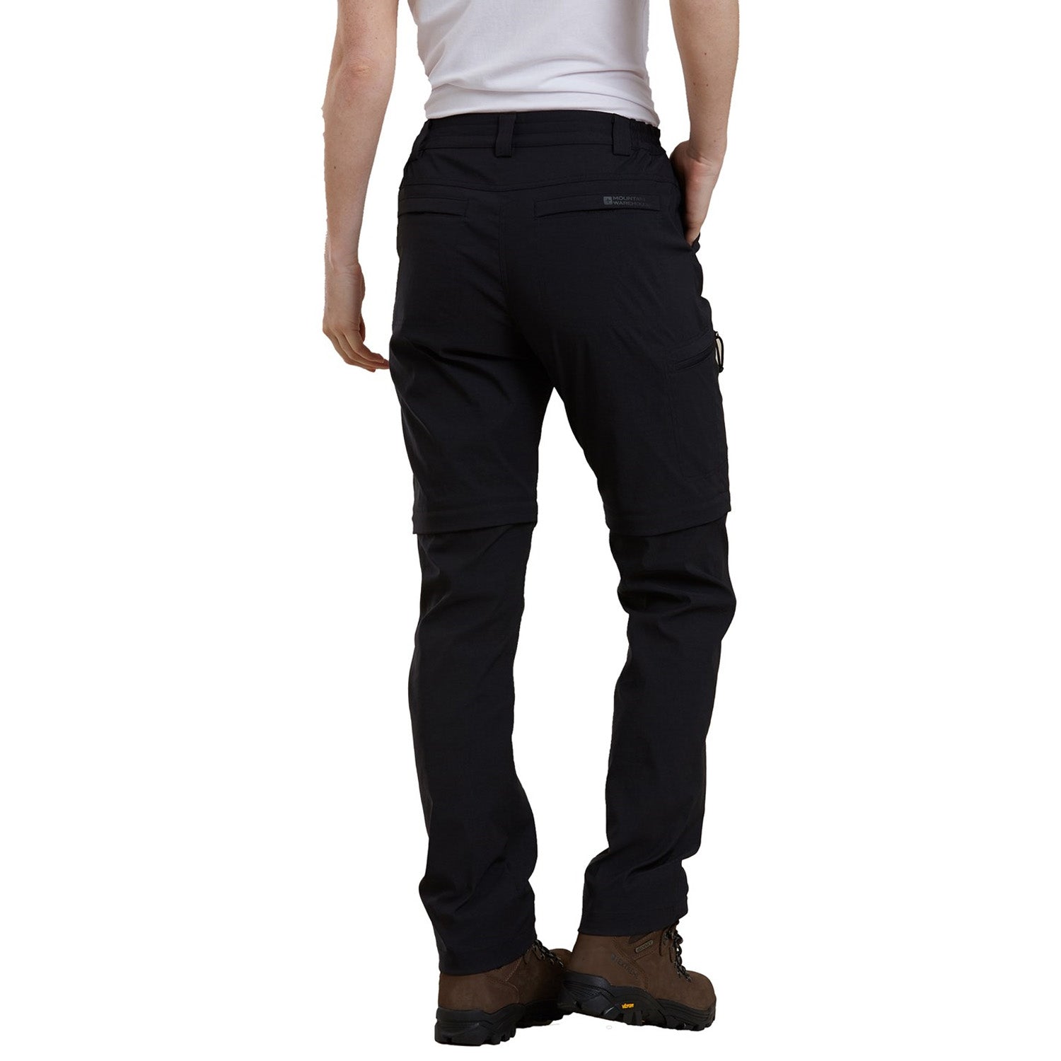 Black - Back - Mountain Warehouse Womens-Ladies Hiker Stretch Zip-Off Trousers