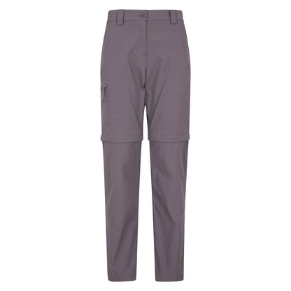Charcoal - Front - Mountain Warehouse Womens-Ladies Hiker Stretch Zip-Off Trousers