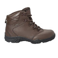 Brown - Back - Mountain Warehouse Childrens-Kids Canyon Waterproof Suede Walking Boots
