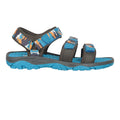 Dark Teal - Back - Mountain Warehouse Childrens-Kids Camouflage 3 Touch Fastening Strap Sandals