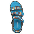 Dark Teal - Pack Shot - Mountain Warehouse Childrens-Kids Camouflage 3 Touch Fastening Strap Sandals