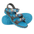 Dark Teal - Close up - Mountain Warehouse Childrens-Kids Camouflage 3 Touch Fastening Strap Sandals