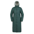 Dark Green - Front - Mountain Warehouse Womens-Ladies Florence Extra Long Padded Jacket