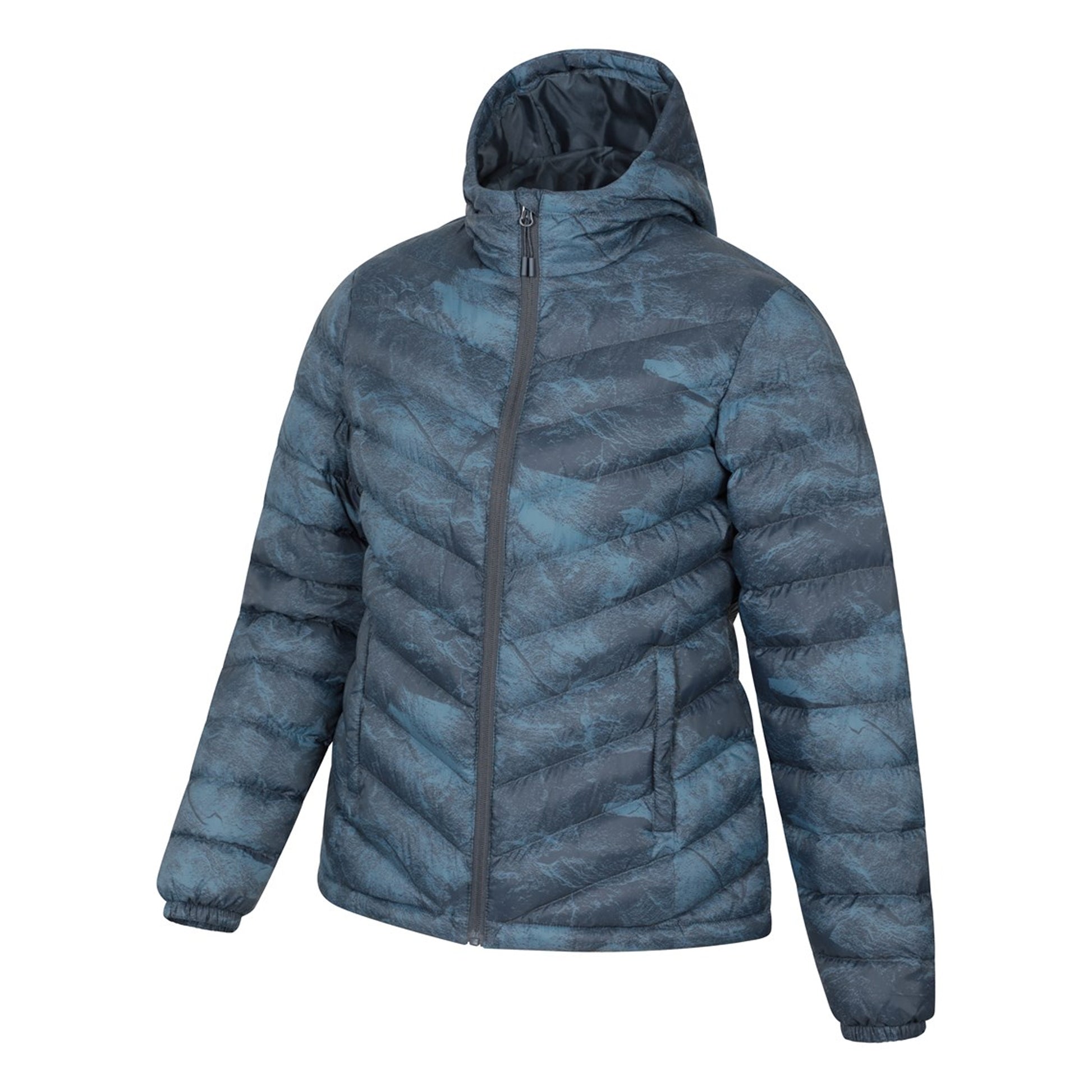 Dark Blue - Side - Mountain Warehouse Womens-Ladies Seasons Animal Print Padded Jacket