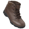 Brown - Front - Mountain Warehouse Childrens-Kids Canyon Waterproof Suede Walking Boots