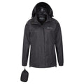 Black - Close up - Mountain Warehouse Childrens-Kids Pakka Waterproof Jacket