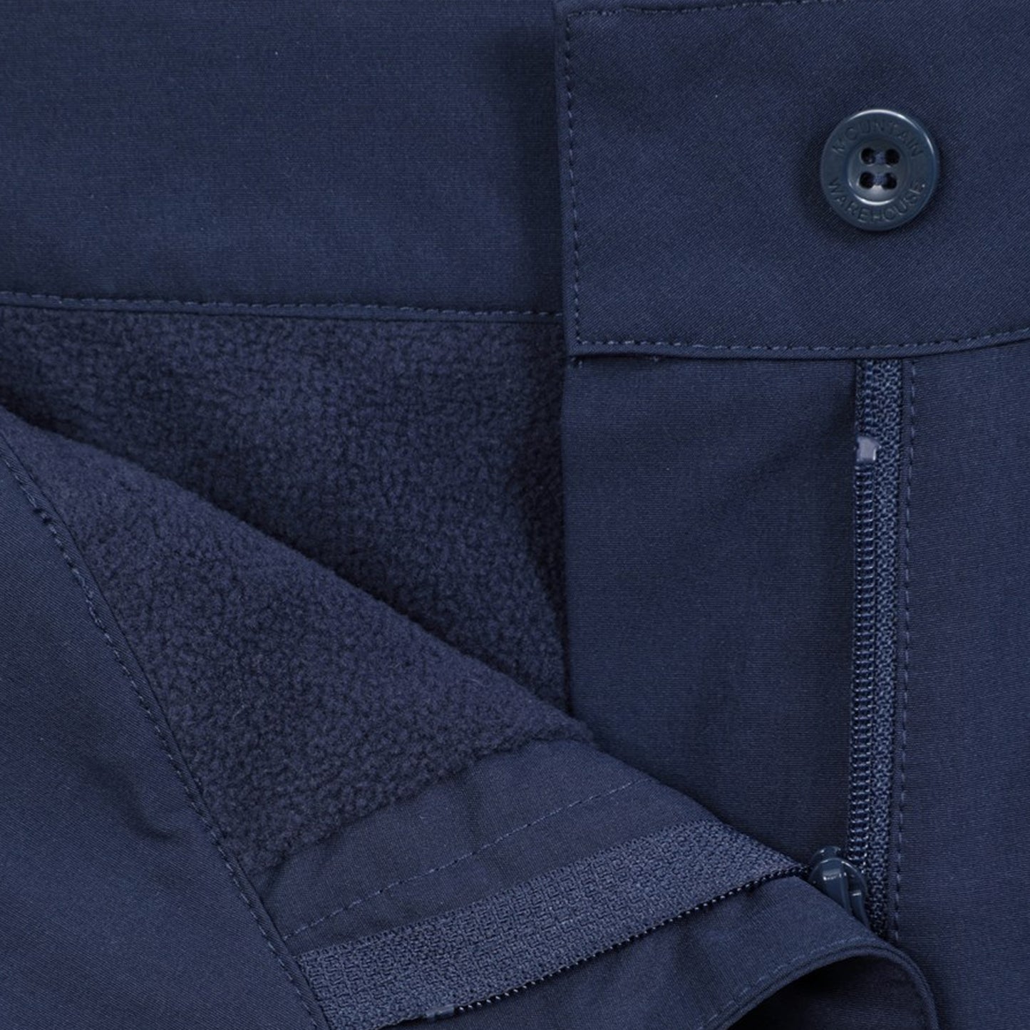 Navy - Close up - Mountain Warehouse Womens-Ladies Arctic II Thermal Fleece Hiking Trousers