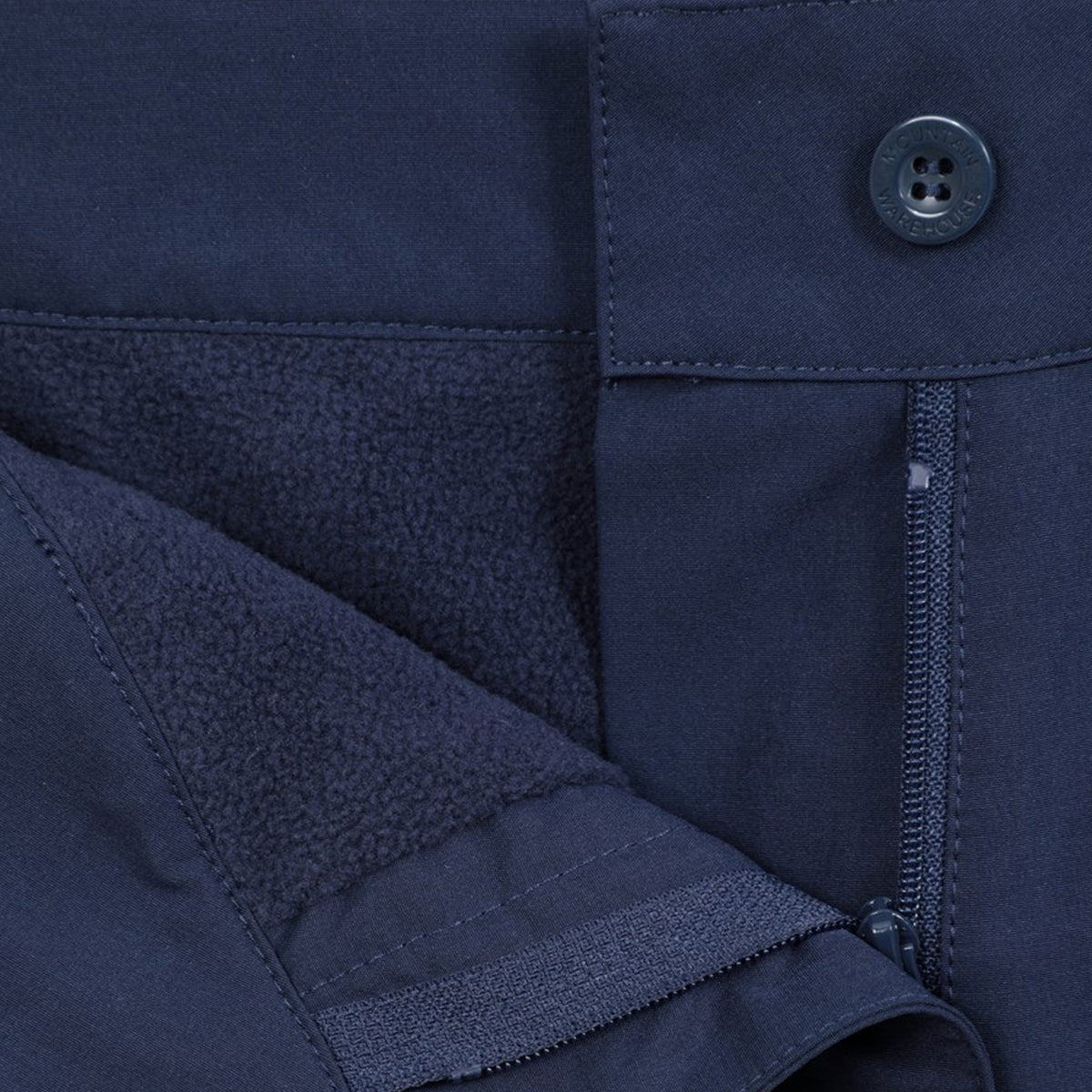 Navy - Close up - Mountain Warehouse Womens-Ladies Arctic II Thermal Fleece Hiking Trousers