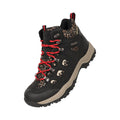 Black - Front - Mountain Warehouse Womens-Ladies Adventurer Leopard Print Faux Suede Waterproof Walking Boots