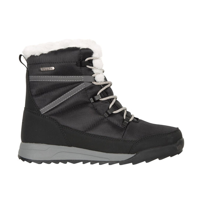 Jet Black-White - Pack Shot - Mountain Warehouse Womens-Ladies Leisure II Snow Boots